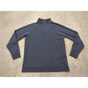 Fresh‎ Sweatshirt Mens L Large Black 1/4 Zip Pullover Long Sleeve Fleece Casual